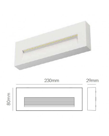 Bañador de pared de superficie 5W LED 20cms blanco de  2700K / 3200K / 4000K