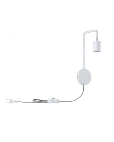 Wall lamp in white metal with circular support 40W E27