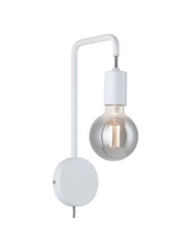 Wall lamp in white metal with circular support 40W E27