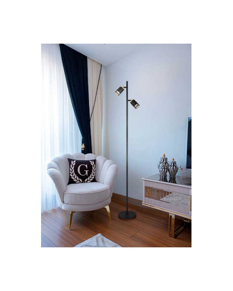 Lámpara de pie con 3 focos 154cm de altura de metal GU10 5W