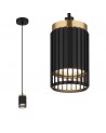 Ceiling lamp with 6cm matte black and gold shade, GU10 max 25W
