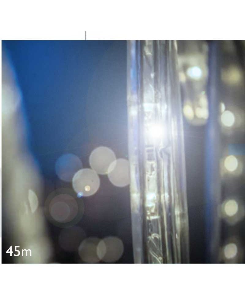 Bobina 45m hilo LED luz diamante IP65 3W corte metro 230V bombilla horizontal tubo transparente