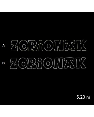 Zorionak double neon sign of 5.20 meters LEDs IP65 270W