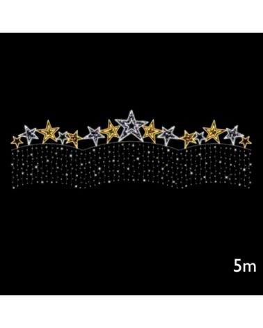 500cm luminous figure with 15 flashing stars with LED curtain flashing and fixed lights