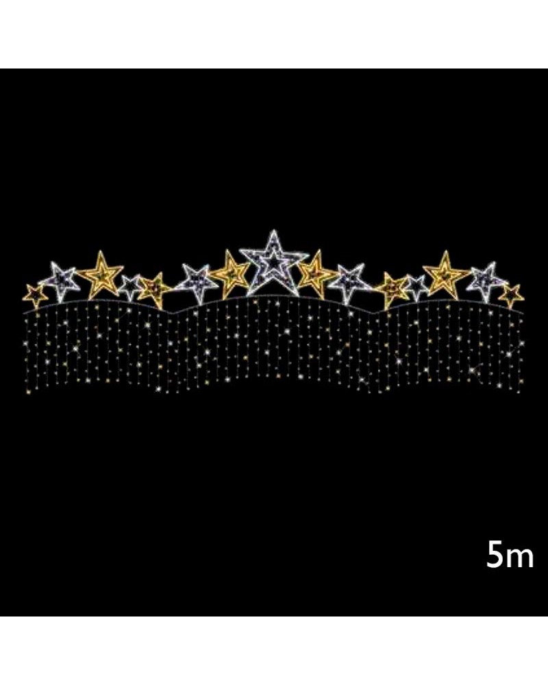Figura luminosa de 500cm con 15 estrellas en intermitente con cortina LEDS luces intermitentes y fijas