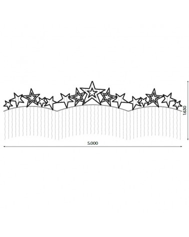 Figura luminosa de 500cm con 15 estrellas en intermitente con cortina LEDS luces intermitentes y fijas