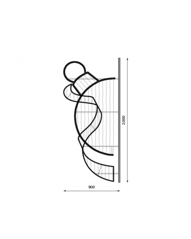 Figura navideña luminosa bola y cinta roja vertical para farolas 200cm luces intermitentes y fijas cálidas