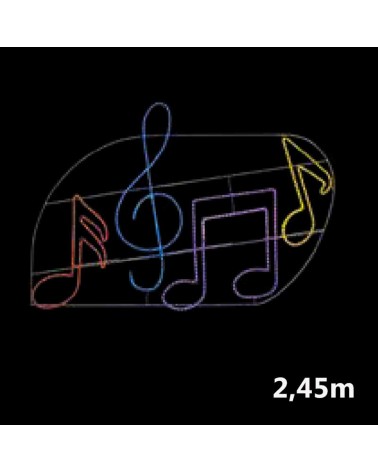 Luminous musical notes figure with fixed lights, color 185cm
