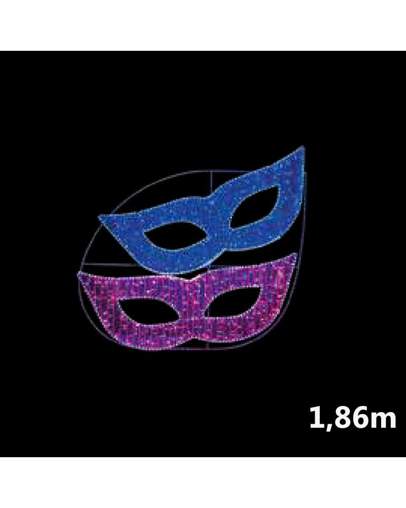 Figura dos máscaras carnaval luminosas luces fijas color 185cm