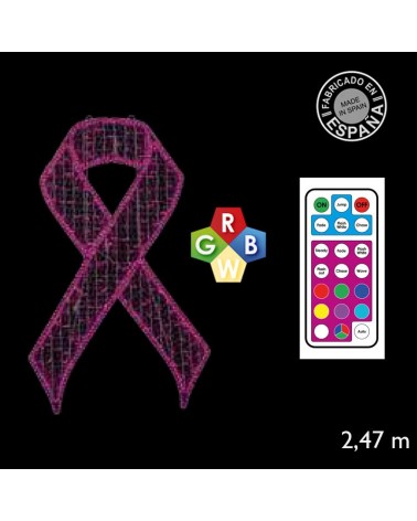 Figura lazo luminoso RGBW 2 metros regulable mando a distancia
