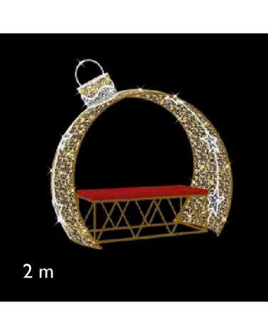 Arco forma bola con estrellas luz fria Photocall con banco flashing 3D 2 metros alto 125W LED y tapiz PVC IP65 baja tensión 24V