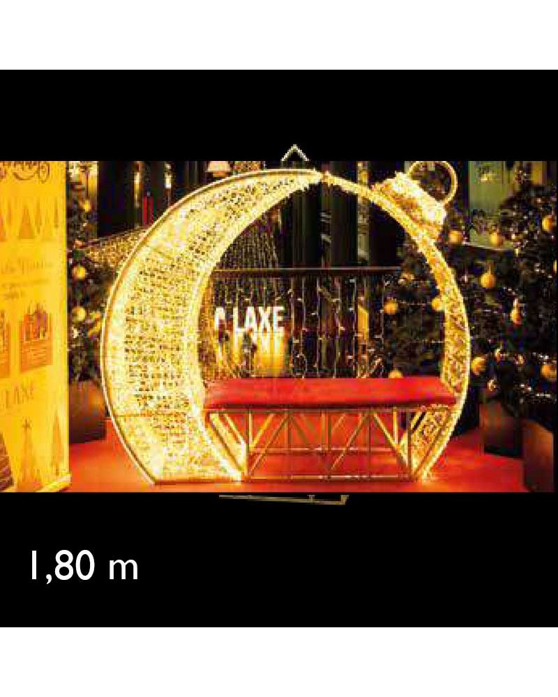 Arco forma bola Photocall con banco flashing 3D 1,80 metros 145W LED y tapiz PVC IP65 baja tensión 24V