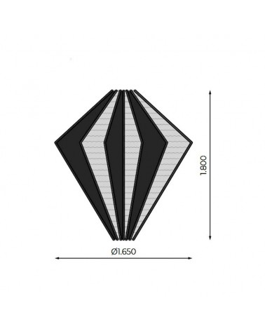 3D Diamond 1.80m 24V 2.50m in warm colors