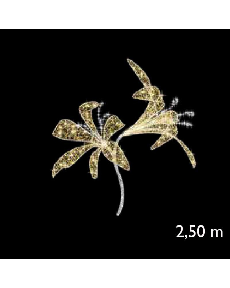 Flor de lirio 3D gigante 24V 2,50 m en colores cálidos