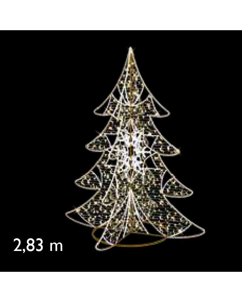 3D Christmas tree 2.83m 24V in warm colors with flashing LED lights