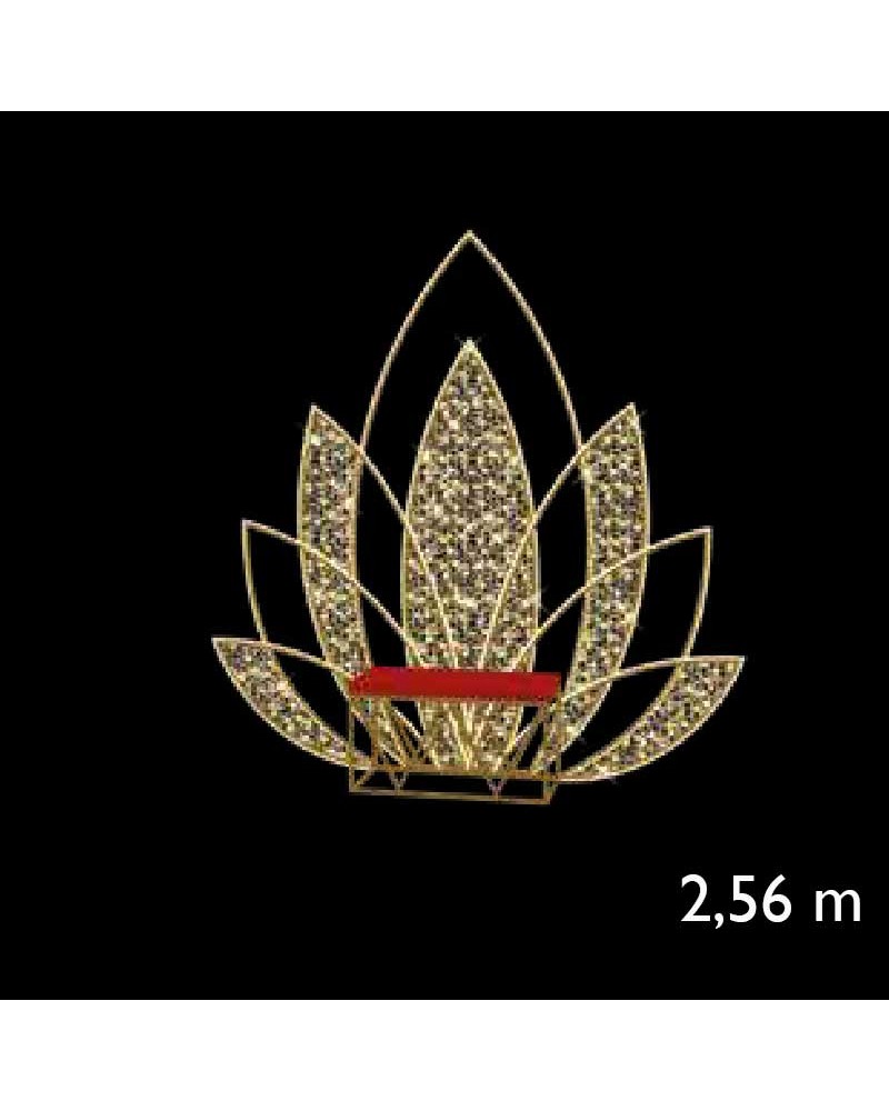 Lotus flower 3D photocall throne, 2.56m, 24V, warm-colored flashing LED lights
