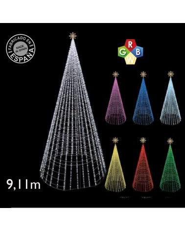 Cono LED luz RGBW de 9,11 metros IP65 230V 405W