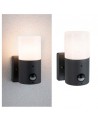 E27 outdoor wall light with motion sensor in grey metal mate