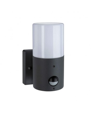 Aplique de pared de exterior E27 con sensor de movimiento en metal gris mate