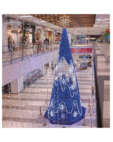 LED cone blue light with snowflakes flashing effect 9.11 meters IP65 230V 1020W