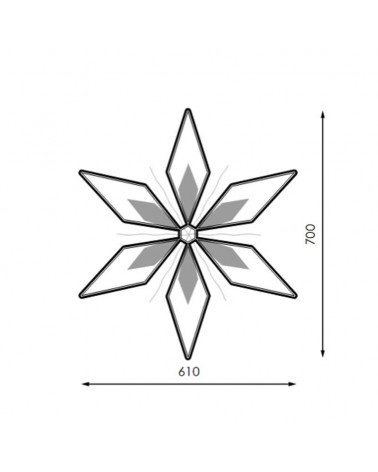 Christmas star-shaped figure 61x70cms suitable for outdoors 9W