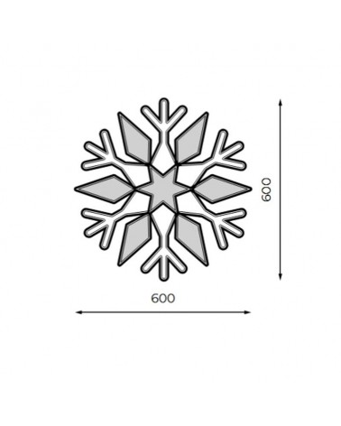 Figura Navideña con forma de estrella y copo de Navidad 60x60cms apto para exteriores 15W