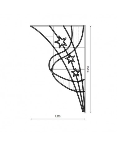 Figura luminosa para calles y farolas de 250cm con 3 estrellas 75W, luz Movimiento fria y luces cálidas