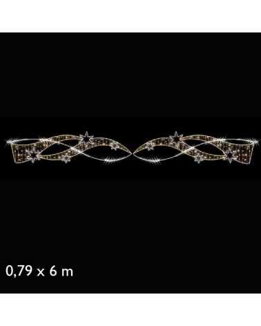 Figura luminosa para calles 6m con 8 estrellas y estela luz movimiento fria y luces cálidas