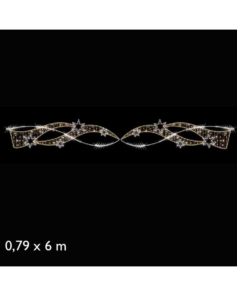 6m street light with 8 stars and a cold and warm moving light trail