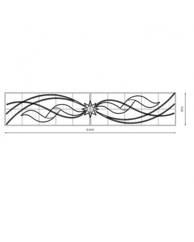 Figura luminosa para calles 5m con estrella central y cintas laterales luz movimiento fria y luces cálidas