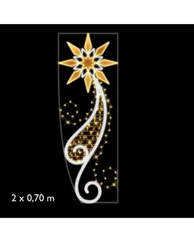 200cm Christmas shooting star for streets and lampposts with cold and warm flashing light