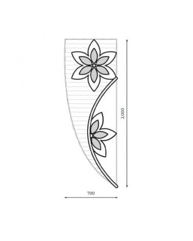 Figura luminosa para calles y farolas de 200cm con 2 flores luz intermitente fria y cálida