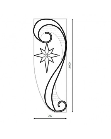 Figura luminosa para calles y farolas de 200cm con estrella y estela en luz calida