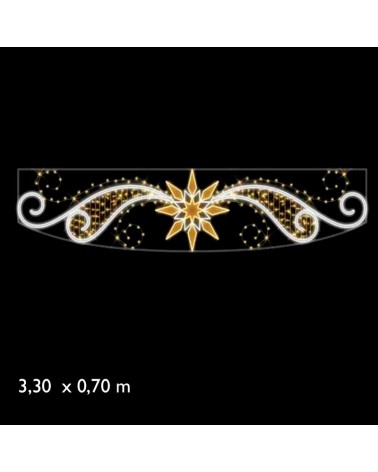 Figura luminosa para calles  de 330cm con estrella y estelas en luz calida luz intermitente