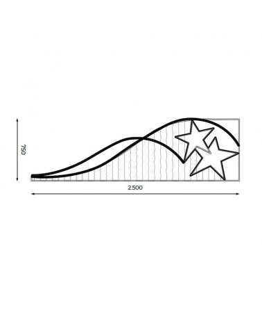 Figura luminosa para calles y farolas de 250cm con 2 estrellas, luz Movimiento fria y luces cálidas