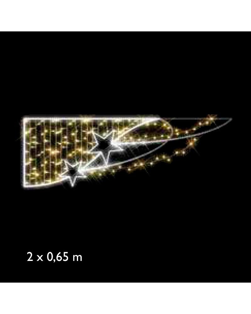 200cm luminous figure for streets and lampposts with 2 stars, cold motion light and warm lights