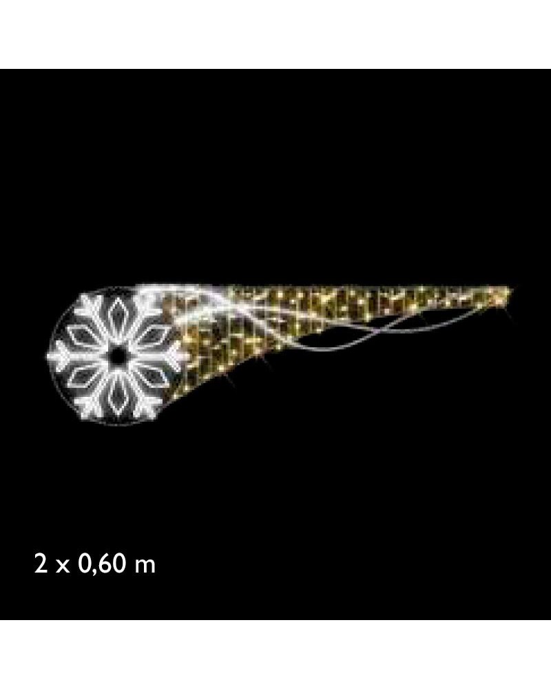 Figura luminosa para calles y farolas de 200cm con copo de nieve luz Movimiento fria y luces cálidas