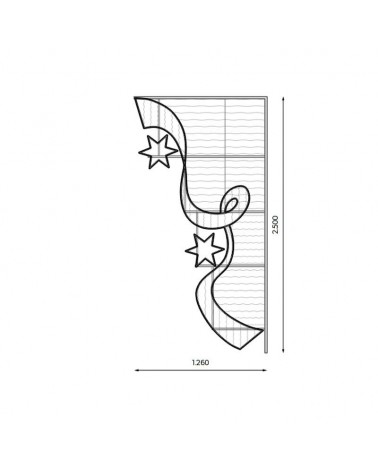 Figura luminosa para calles y farolas de 200cm con 2 estrellas en luz cálida, estela roja luz intermitente luces frías