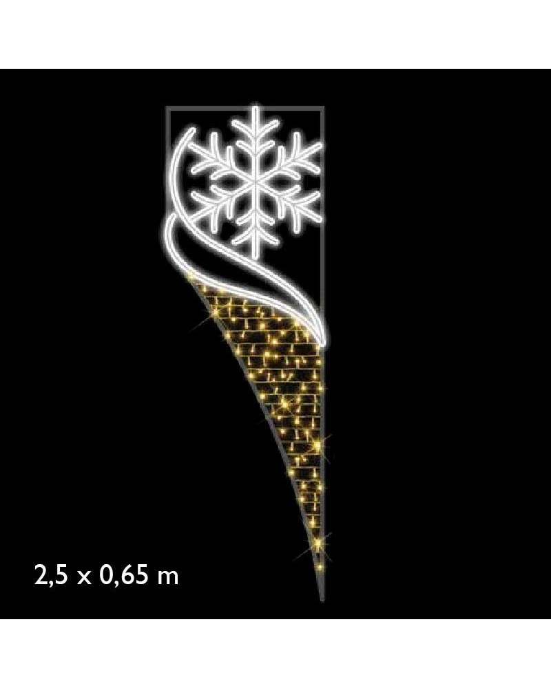 250cm Snowflake Cone Light for Streets and Lampposts