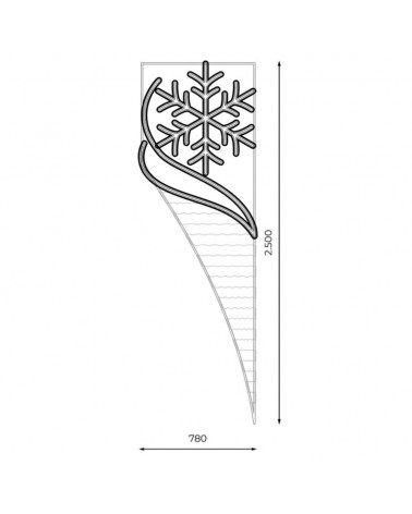 250cm Snowflake Cone Light for Streets and Lampposts