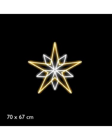 Estrella luminosa navidad luz cálida y fría luz fija 70 x 67cm