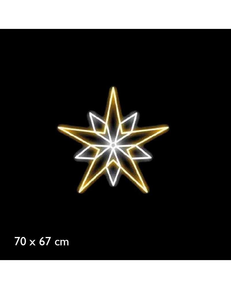 Estrella luminosa navidad luz cálida y fría luz fija 70 x 67cm