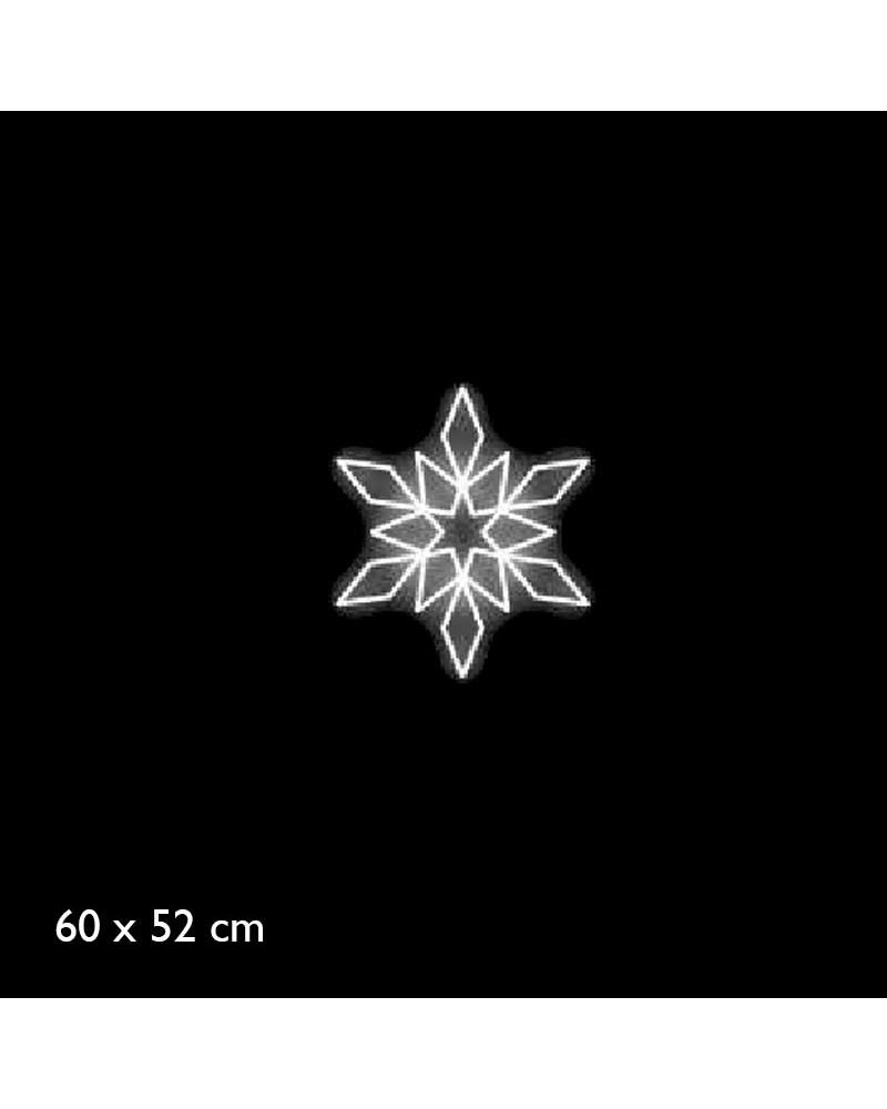 Estrella 6 puntas luminosa navidad luz fría fija 60 x 52cm
