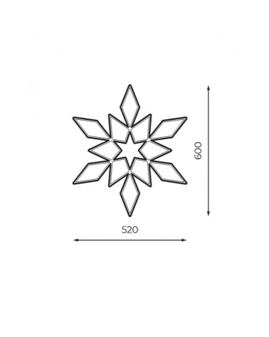 Estrella 6 puntas luminosa navidad luz fría fija 60 x 52cm
