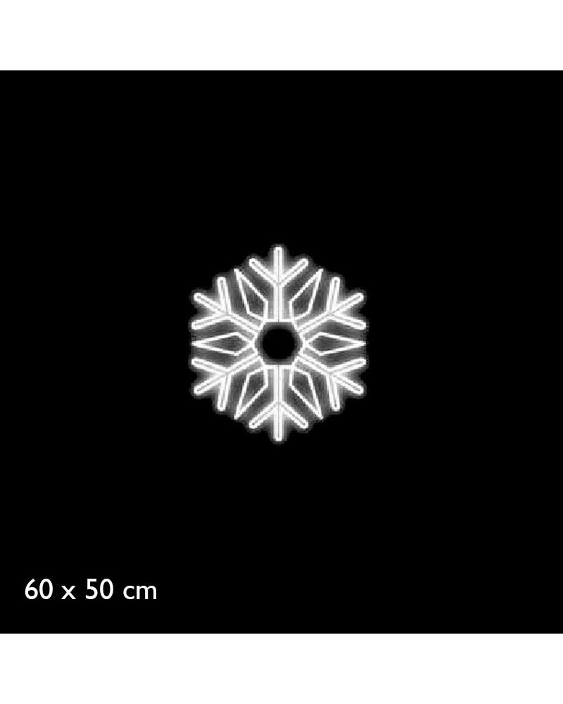 Copo de nieve luminoso navidad luz fría fija 60 x 50cm