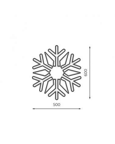 Copo de nieve luminoso navidad luz fría fija 60 x 50cm
