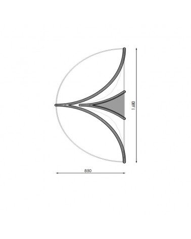 Figura luminosa para farolas semicírculo de 168 cms luz movimiento