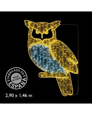 Figura luminosa buho de 209cms especial para parques y jardines