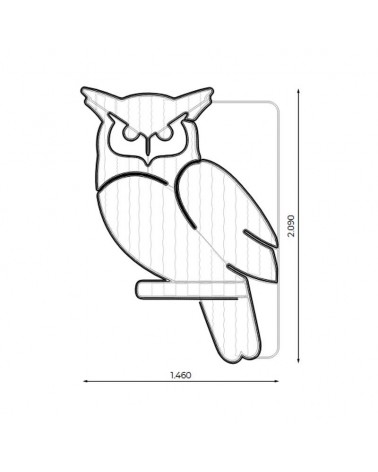 Figura luminosa buho de 209cms especial para parques y jardines