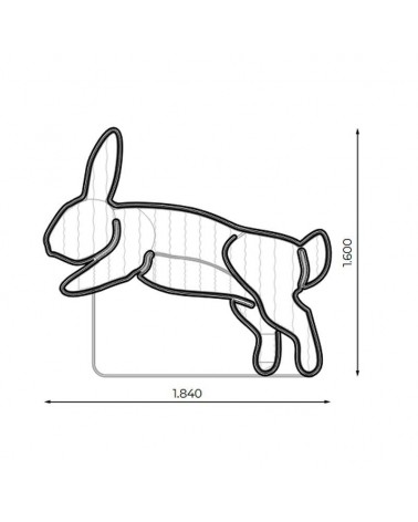 160cm 24V luminous rabbit figure, especially for parks and gardens
